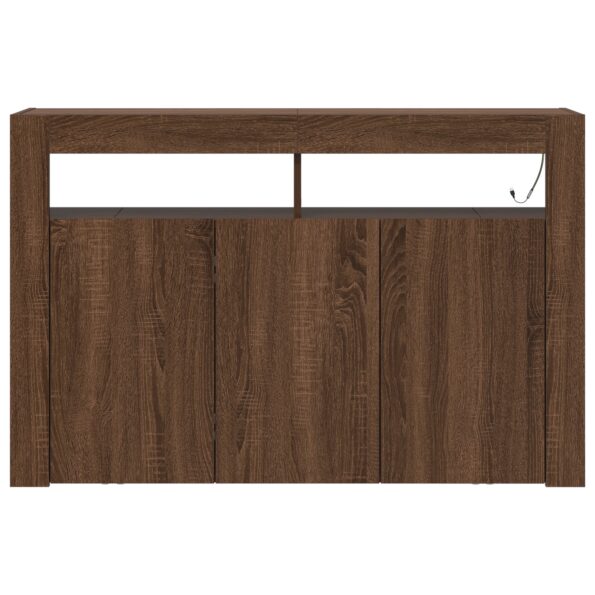 3333882_6.jpg vidaXL Bufet Hnedý dub Inžinierske drevo 116 x 30 x 75 cm Bufet – Obrázok 6