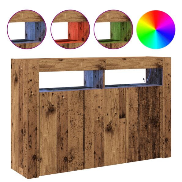 vidaXL Kredenc Staré drevo Inžinierske drevo 116 x 30 x 75 cm Kredenc – Obrázok 4