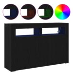 vidaXL Komoda Čierny dub Inžinierske drevo 116 x 30 x 75 cm – Obrázok 4