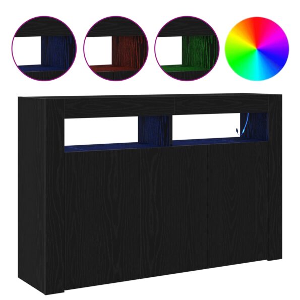 vidaXL Komoda Čierny dub Inžinierske drevo 116 x 30 x 75 cm – Obrázok 4