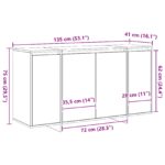 vidaXL biela komoda Biela Drevo 135 x 41 x 75 cm Biela komoda – Obrázok 11