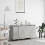 vidaXL Betónovo šedá konzola Betónovo šedá Inžinierske drevo