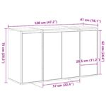 vidaXL Hnedý bočný stolík Staré drevo Drevo 120 x 41 x 75 cm – Obrázok 11