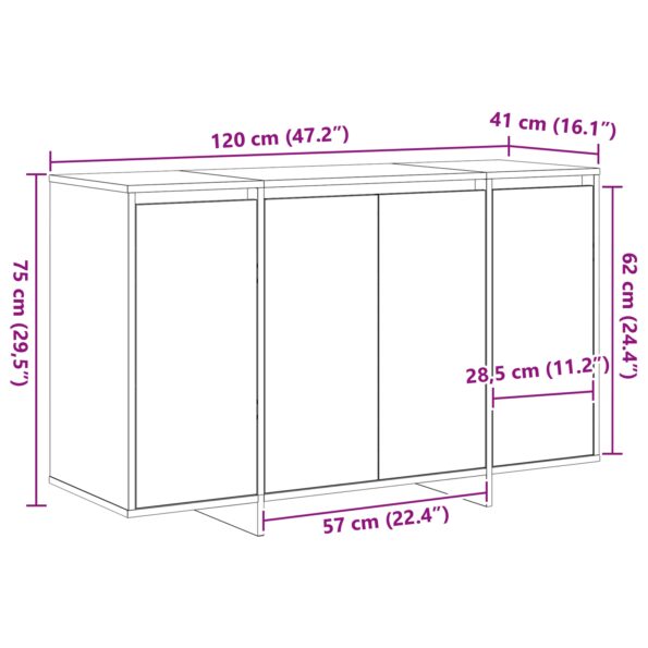 vidaXL Hnedý bočný stolík Staré drevo Drevo 120 x 41 x 75 cm – Obrázok 11