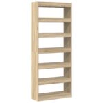 vidaXL Knižnica z dubu Sonoma Dub z Sonoma Kompozitné drevo – Obrázok 2