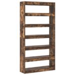 vidaXL Hnedá knižnica Hnedá Drevotrieska 100 x 30 x 198 cm – Obrázok 7