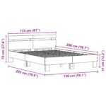 vidaXL čierny dubový rám postele Čierny dub Pevné dubové drevo – Obrázok 12