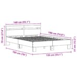 vidaXL Rám postele z inžinierovaného dreva Staré drevo 135 x 190 cm Odolný – Obrázok 12