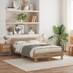 vidaXL Rám postele z dubu Remeselný dub Kompozitné drevo 120 x 190 cm