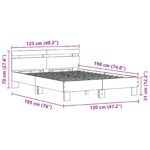 vidaXL Rám postele so slatmi Čierny dub Kompozitné drevo 120 x 190 cm – Obrázok 12