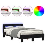 vidaXL Rám postele so slatmi Čierny dub Kompozitné drevo 120 x 190 cm – Obrázok 4