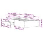 vidaXL Postel čierna dub 100x200 cm inžinierske drevo – Obrázok 10