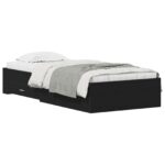 vidaXL Postel čierna dub 100x200 cm inžinierske drevo – Obrázok 3