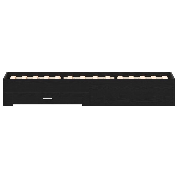 vidaXL Postel čierna dub 100x200 cm inžinierske drevo – Obrázok 7