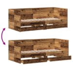 vidaXL Deň postele so zásuvkou Staré drevo Inžinierske drevo 75 x 190 cm – Obrázok 12