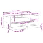 vidaXL Deň postele so zásuvkou Staré drevo Inžinierske drevo 75 x 190 cm – Obrázok 13