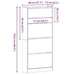 vidaXL Skriňa na topánky Čierny drevený dekor Inžinierske drevo – Obrázok 10