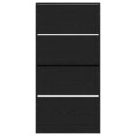 vidaXL Skriňa na topánky Čierny drevený dekor Inžinierske drevo – Obrázok 6