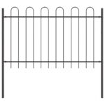vidaXL záhradný plot s oblúkovým vrcholom v sivej farbe, 3.4 x 0.8 m, vyrobený z ocele – Obrázok 4