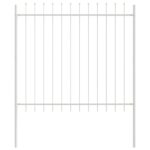 vidaXL Záhradný plot s hrotom, biely, 5,1x1,5 m, oceľ – Obrázok 4