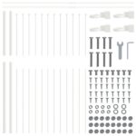 vidaXL Záhradný plot s hrotom, biely, 5,1x1,5 m, oceľ – Obrázok 5