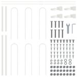 vidaXL Záhradný plot s hoop vrcholom, biela, 5,1x0,8 m, oceľ – Obrázok 5