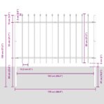 vidaXL Záhradný plot s hrotmi, šedý, 6,8 x 0,8 m, oceľ – Obrázok 7