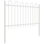 vidaXL Záhradný plot s bielym vrcholom 6,8x1 m z ocele – Obrázok 3