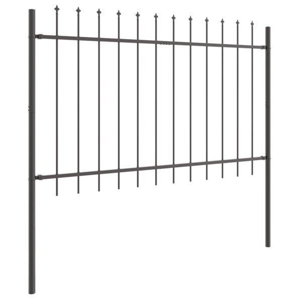 3334090_3.jpg vidaXL Záhradný plot s hrotmi, šedý, 8,5 x 1 m, oceľ – Obrázok 3