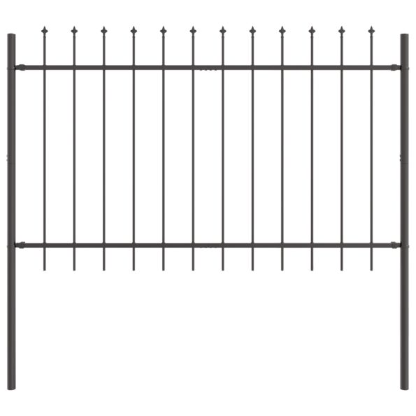 3334090_4.jpg vidaXL Záhradný plot s hrotmi, šedý, 8,5 x 1 m, oceľ – Obrázok 4