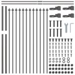 vidaXL Záhradný plot s hrotmi, šedý, 8,5 x 1 m, oceľ – Obrázok 5