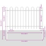 vidaXL Záhradný plot s oblúkovým vrchom, šedý, 8,5x1 m, oceľ – Obrázok 7