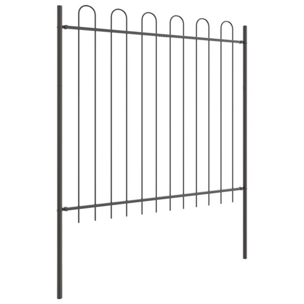 3334097_3.jpg vidaXL Záhradný plot s oblúkovým vrchom, šedý, 8,5x1,5 m, oceľ – Obrázok 3