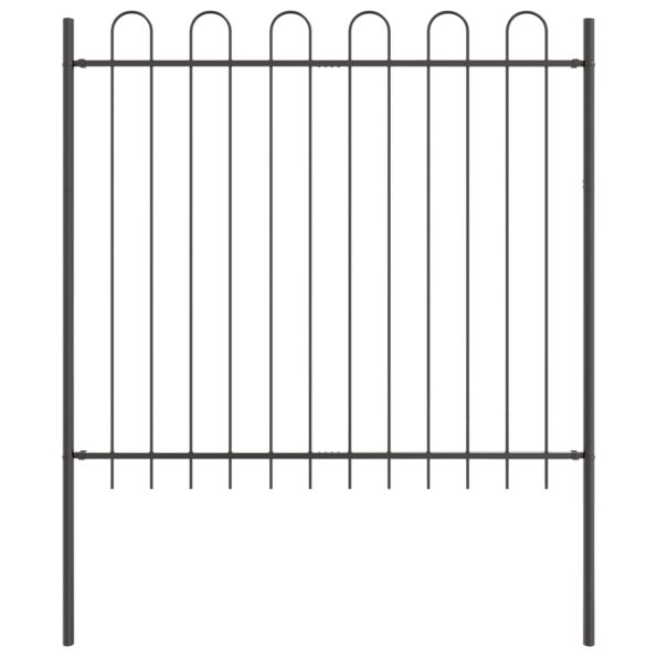 3334097_4.jpg vidaXL Záhradný plot s oblúkovým vrchom, šedý, 8,5x1,5 m, oceľ – Obrázok 4