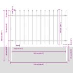 vidaXL Záhradný plot s hrotmi, biela farba, 8,5x1 m, oceľ – Obrázok 6