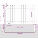 vidaXL Záhradný plot s hrotom, biely, 8,5x1,2 m, oceľ – Obrázok 5