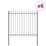 vidaXL Záhradný plot so špicatým vrchom, sivý, 10,2 x 1,5 m, oceľ – Obrázok 2