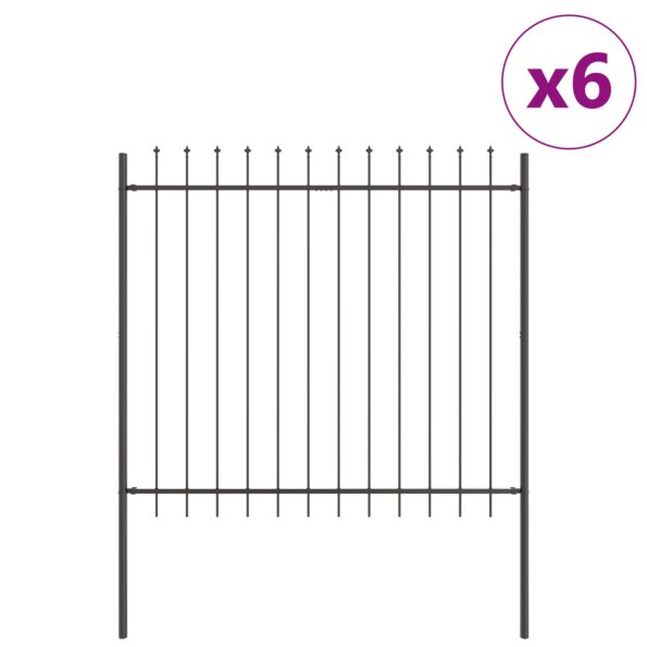 3334112_2.jpg vidaXL Záhradný plot so špicatým vrchom, sivý, 10,2 x 1,5 m, oceľ – Obrázok 2
