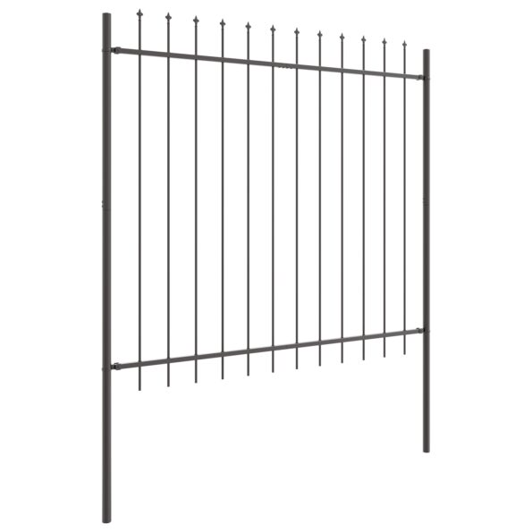 3334112_3.jpg vidaXL Záhradný plot so špicatým vrchom, sivý, 10,2 x 1,5 m, oceľ – Obrázok 3