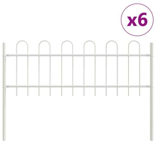3334123_2.jpg vidaXL Záhradný plot s hoop vrcholom Biela 10,2x0,6 m Oceľ – Obrázok 2