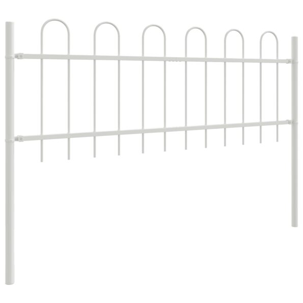 3334123_3.jpg vidaXL Záhradný plot s hoop vrcholom Biela 10,2x0,6 m Oceľ – Obrázok 3