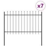 vidaXL Záhradný plot s hrotmi Šedý 11,9x1 m Oceľ – Obrázok 2