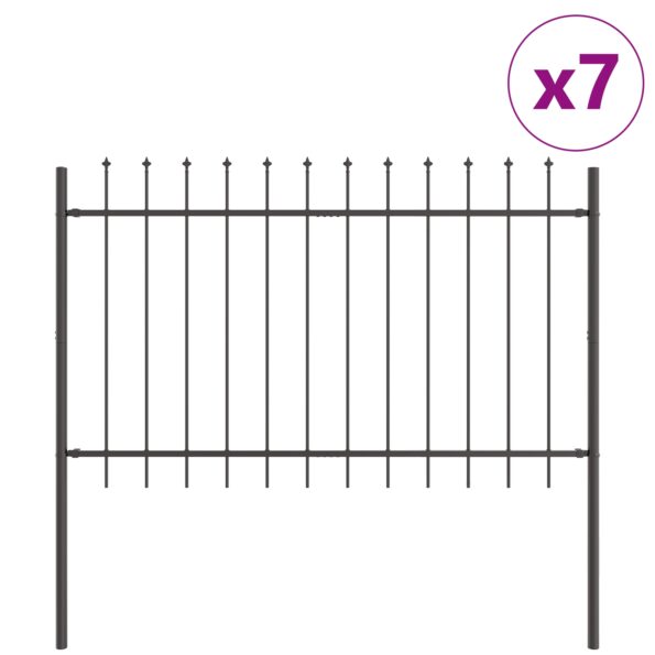 3334130_2.jpg vidaXL Záhradný plot s hrotmi Šedý 11,9x1 m Oceľ – Obrázok 2