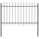 vidaXL Záhradný plot s hrotmi, šedý, 11,9x1,2 m, oceľ – Obrázok 4