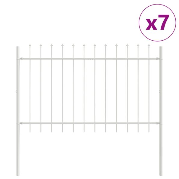 3334140_2.jpg vidaXL Záhradný plot s hrotmi, biela, 11,9x1 m, oceľ – Obrázok 2