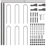 VidaXL Záhradný plot s oblúkovým vrchom, šedý, 13,6 x 0,6 m, oceľ – Obrázok 5