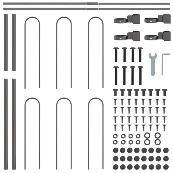 vidaXL Záhradný plot s vrcholom hoop, šedý, 13,6 x 1 m, oceľ – Obrázok 5
