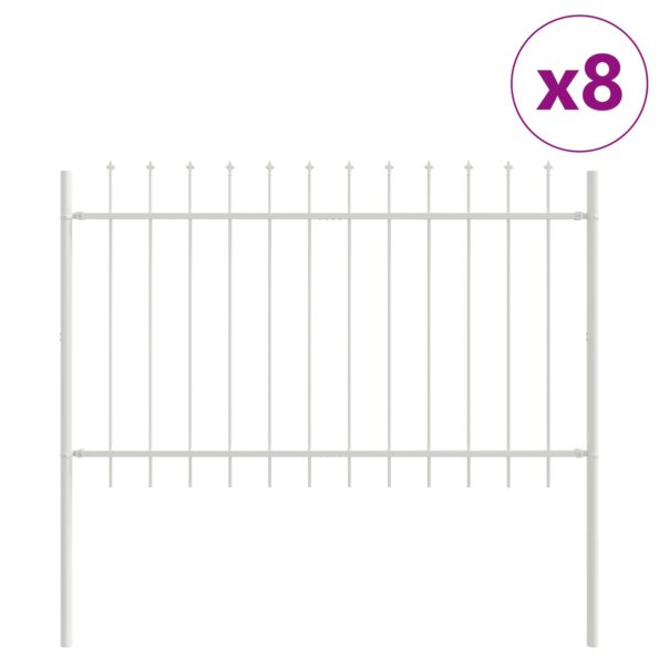 3334161_2.jpg vidaXL Záhradný plot s hrotom biely 13,6x1,2 m z ocele – Obrázok 2