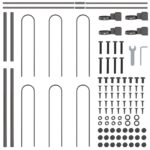 vidaXL Záhradný plot s oblúkovým vrchom, Sivá, 15.3x0.8 m, Oceľ – Obrázok 5