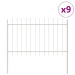 vidaXL Záhradný plot s hrotmi Biele 15,3x1,2 m Oceľ – Obrázok 2
